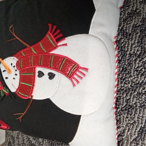 Festive Christmas Pillow with Snowman Design Decoration - Picture 5 of 7